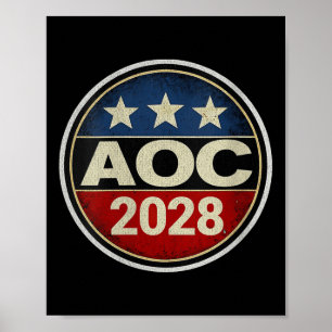 Vrouwen Retro AOC 2028 Vechten Oligarchie Protest  Poster