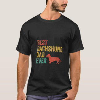 Vrouwen Retro Beste Teckel Papa Ooit Papa Hondenli T-shirt