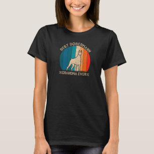 Vrouwen Retro Dobermann Hondenontwerp voor Oma MOT T-shirt