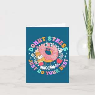 Vrouwen Retro Donut Stress Just Illustratie Kaart