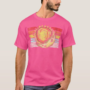 Vrouwen Retro Hemelse Lichamen Galaxy Zon Maan Out T-shirt