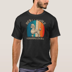 Vrouwen Retro poedel hond ontwerp voor oma moeder T-shirt