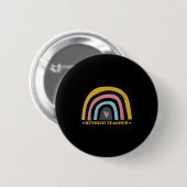 Vrouwen Retro Regenboog Gepensioneerde Leraar Met Ronde Button 5,7 Cm (Voorkant /achterkant)