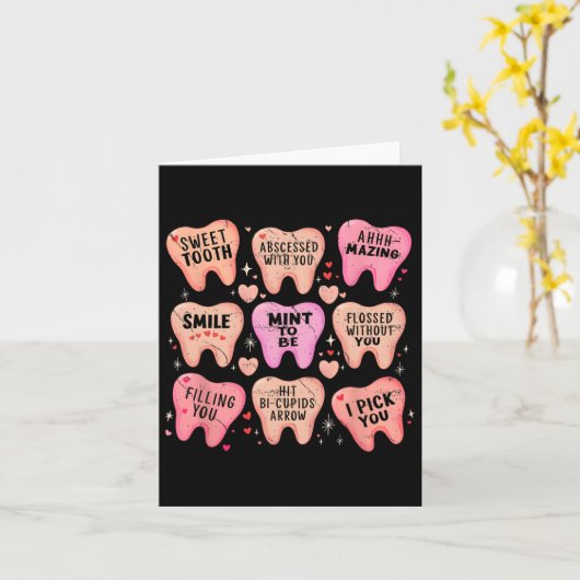 Vrouwen Retro Tand Valentijn Snoep Tand Hy Kaart (Gele Bloem)