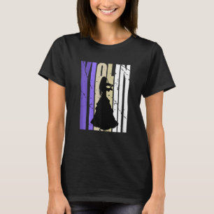 Vrouwen Retro Viool Silhouet Teenage kleindochter T-shirt