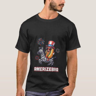 Vrouwen rijden Zebra vuurwerk AMERIZEBRA Independe T-shirt
