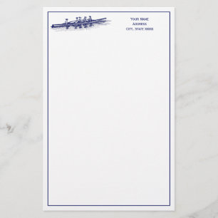 Vrouwen Roeien Roeiers Ploeg Team Watersport Blauw Briefpapier