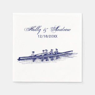 Vrouwen Roeien Roeiers Ploeg Team Watersport Blauw Servet