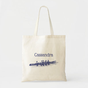 Vrouwen Roeien Roeiers Ploeg Team Watersport Blauw Tote Bag