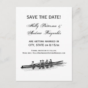 Vrouwen Rowers-bemanningsteam Water Sports Black Aankondigingskaart