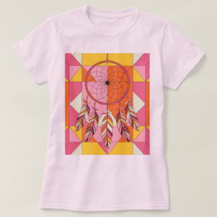 Vrouwen Roze Dreamcatcher Geometrische Vormen T-sh T-shirt