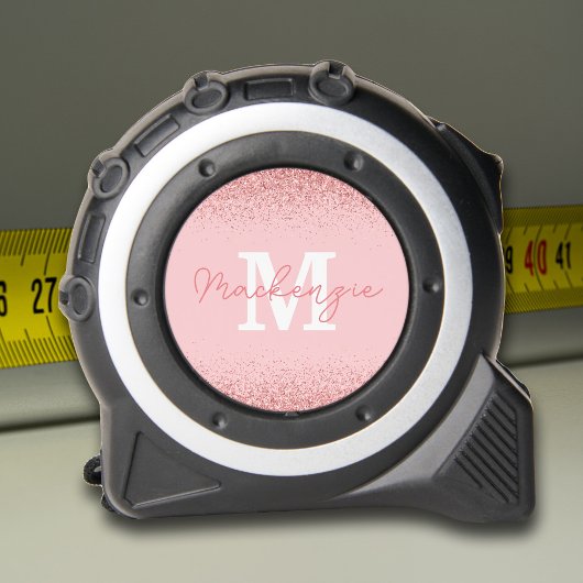 Vrouwen Roze Glitter Monogram Rolmaat