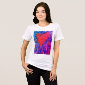 Vrouwen roze mozaïek hart Tri-Blend shirt (Voorkant volledig)