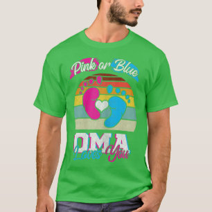 Vrouwen roze of blauwe Oma houdt van je geslacht d T-shirt
