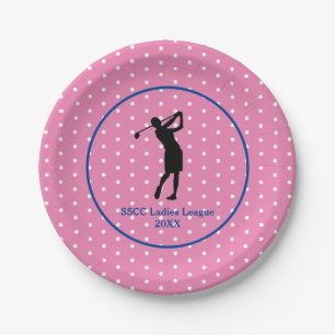 Vrouwen Roze Polkadot Golf Party Bord