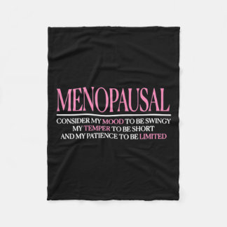 Vrouwen Sarcastische Menopauze Waarschuwing Quote  Fleece Deken