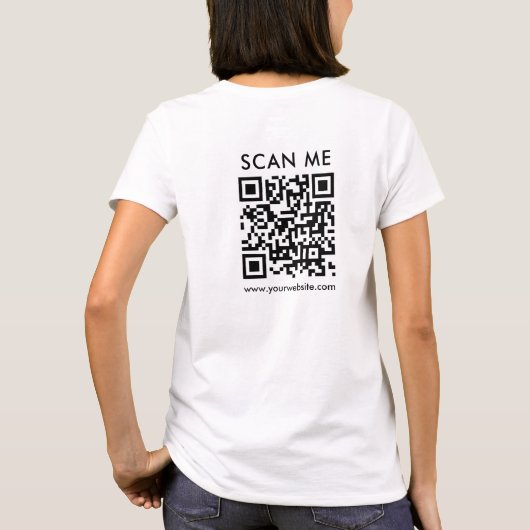 Vrouwen scannen me QR-code dubbelzijdig afdrukken  T-shirt (Achterkant)