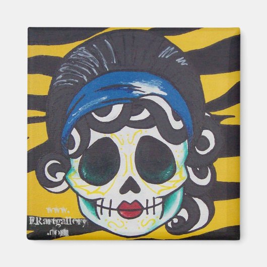 Vrouwen schedelmagneet magneet (Voorkant)