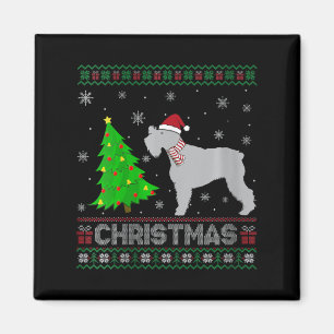 Vrouwen Schnauzer Hond Xmas Tree Lighting Ugly Chr Magneet