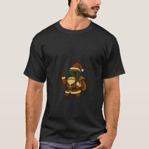 Vrouwen schommelen Smartphone in Sinterklaas Kostu T-shirt