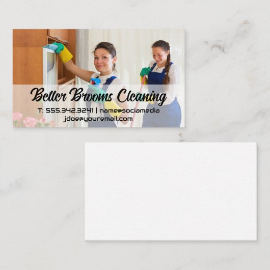 Vrouwen Schoonmaken Huishouden Visitekaartje (Voorkant / Achterkant)