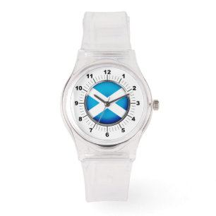 Vrouwen Schotland Vlag Sportief Roze Silicon Horlo Horloge