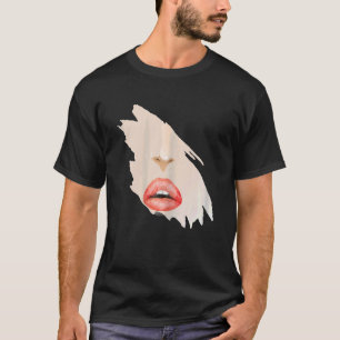 Vrouwen Sensueel Meisje Rode Lippen Kus Schattig T-shirt