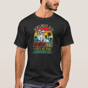 Vrouwen Single Momsaurus Retro Dinosaurus M T-shirt