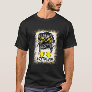 Vrouwen Softball Ma Life Zonnebloem Bleken Moeders T-shirt