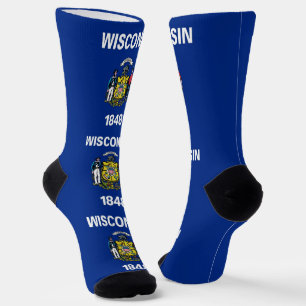 Vrouwen sokken met vlag van Wisconsin, VS