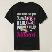Vrouwen spelen Billiards Player Pool Billiard T-shirt (Design voorkant)