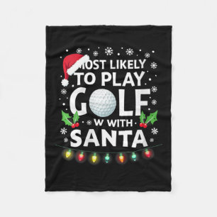 Vrouwen spelen waarschijnlijk golf met Santa-famil Fleece Deken