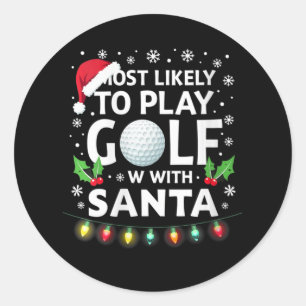 Vrouwen spelen waarschijnlijk golf met Santa-famil Ronde Sticker