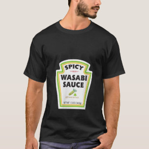 Vrouwen Spicy Wasabi Sauce Bottle Label Funny Hall T-shirt