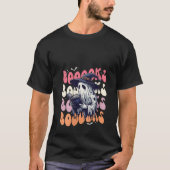 Vrouwen Spook Boeken Groovy Boek Retro Lezen Hallo T-shirt (Voorkant)