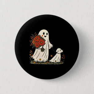 Vrouwen spook honden wandelen griezelige grappige ronde button 5,7 cm