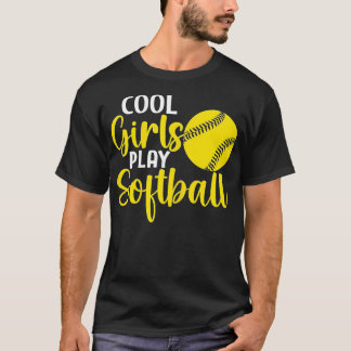 Vrouwen sport Funny Cool Girls spelen Softball T-shirt