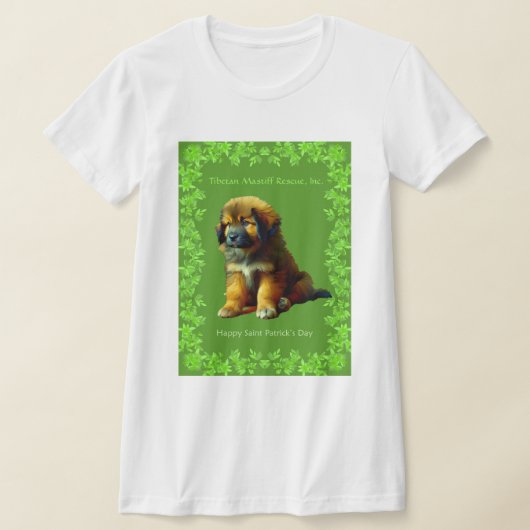 Vrouwen St. Patricks Dag Tibetaanse Mastiff Puppy T-shirt (Laagn)
