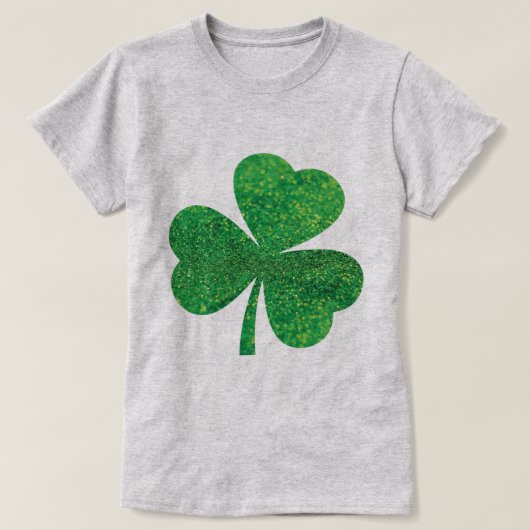 Vrouwen St. Patrick's Day Glitter Shamrock T-shirt (Design voorkant)