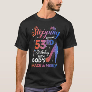 Vrouwen stappen in mijn 53e verjaardag pompen 53 j t-shirt