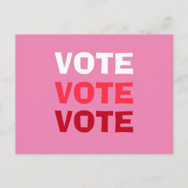 Vrouwen stemmen roze politieke verkiezingscampagne briefkaart