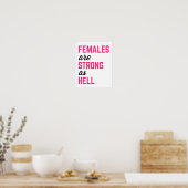 Vrouwen Sterke Hell Gym Quote Poster (Keuken)
