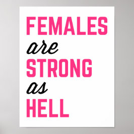 Vrouwen Sterke Hell Gym Quote Poster