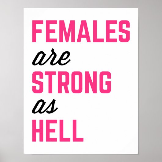 Vrouwen Sterke Hell Gym Quote Poster (Voorkant)