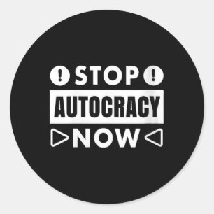 Vrouwen stoppen autocratie nu in de VS V-hals Ronde Sticker