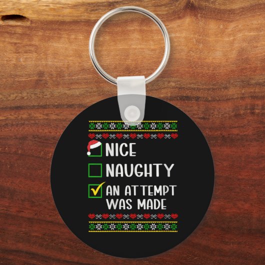 Vrouwen stout of leuk grappig een poging werd geda sleutelhanger (Voorkant)