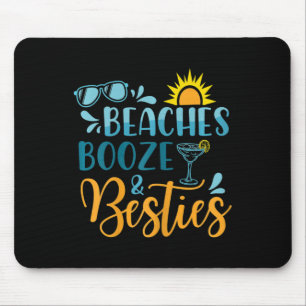 Vrouwen stranden drank en besties grappige strandl muismat