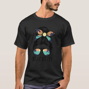 Vrouwen Strandleven Messy Bun Zomer Hawaiiaans Haw T-shirt