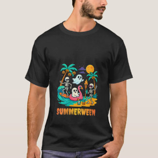 Vrouwen Summerween Vibes Skeleton Zomer Vakantie F T-shirt