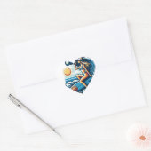 Vrouwen Surf Hart Sticker (Envelop)